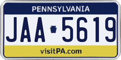 PA license plate JAA5619