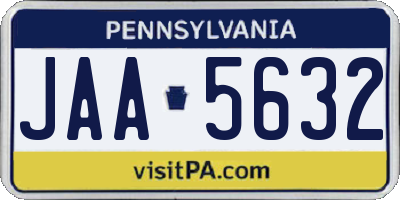 PA license plate JAA5632