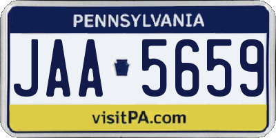 PA license plate JAA5659