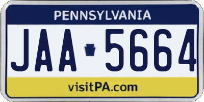 PA license plate JAA5664