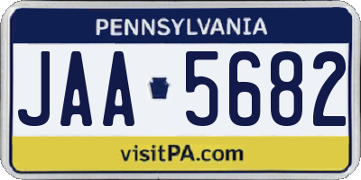 PA license plate JAA5682