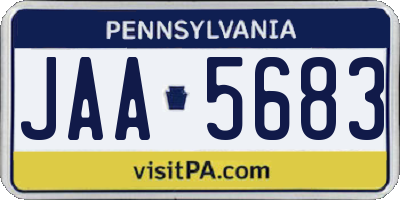 PA license plate JAA5683