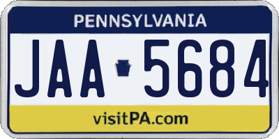 PA license plate JAA5684