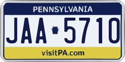 PA license plate JAA5710