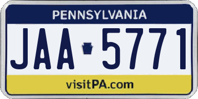 PA license plate JAA5771
