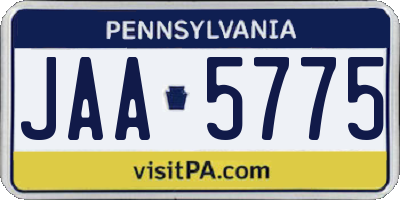 PA license plate JAA5775