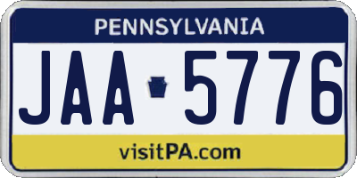 PA license plate JAA5776