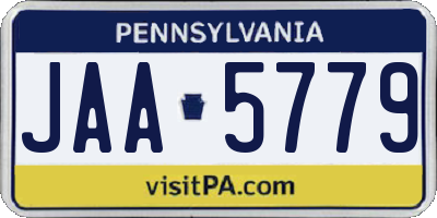 PA license plate JAA5779