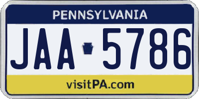 PA license plate JAA5786