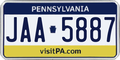 PA license plate JAA5887