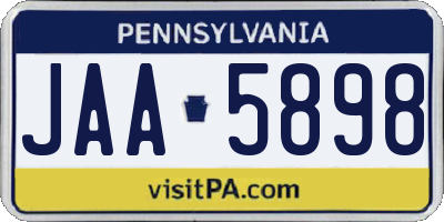 PA license plate JAA5898