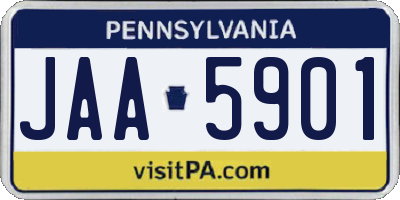 PA license plate JAA5901