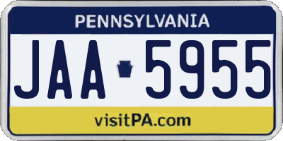 PA license plate JAA5955