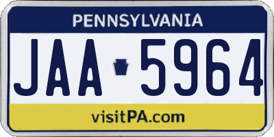PA license plate JAA5964
