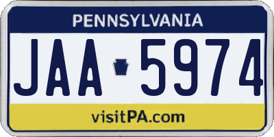 PA license plate JAA5974