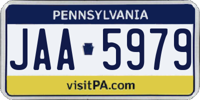 PA license plate JAA5979