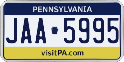 PA license plate JAA5995