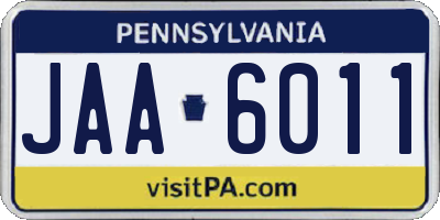 PA license plate JAA6011