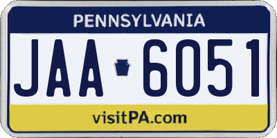 PA license plate JAA6051
