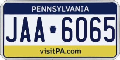 PA license plate JAA6065