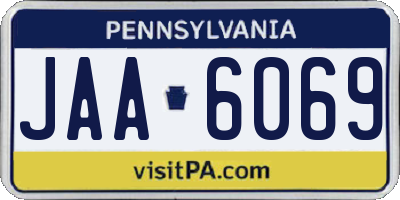 PA license plate JAA6069