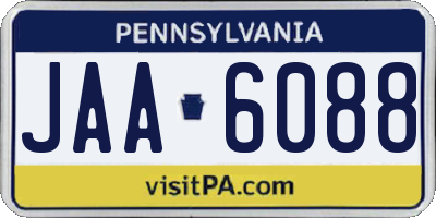 PA license plate JAA6088