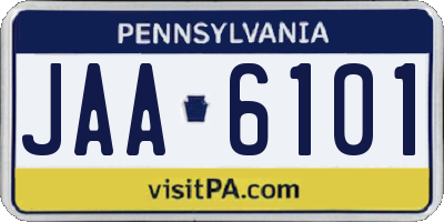 PA license plate JAA6101