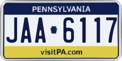 PA license plate JAA6117