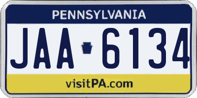 PA license plate JAA6134