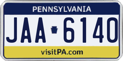 PA license plate JAA6140