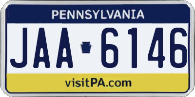 PA license plate JAA6146