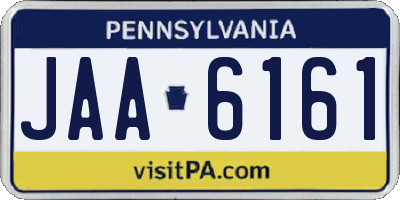 PA license plate JAA6161