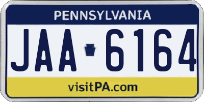 PA license plate JAA6164