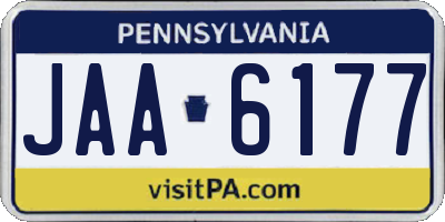 PA license plate JAA6177