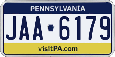 PA license plate JAA6179