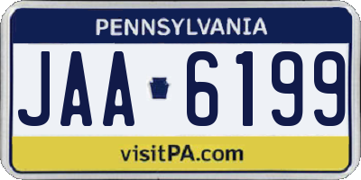 PA license plate JAA6199