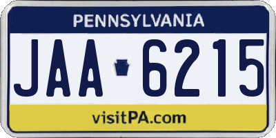 PA license plate JAA6215