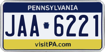 PA license plate JAA6221