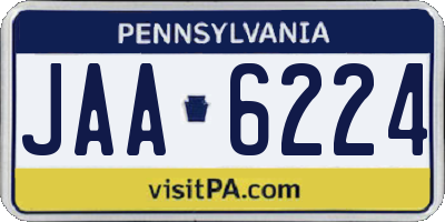 PA license plate JAA6224