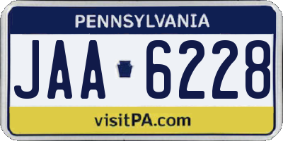 PA license plate JAA6228