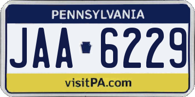 PA license plate JAA6229