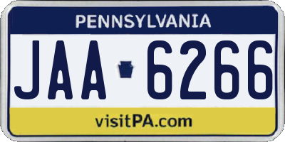PA license plate JAA6266