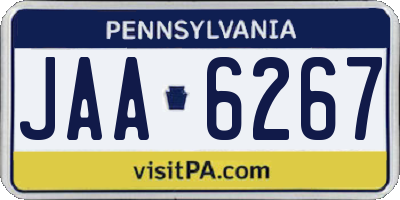PA license plate JAA6267