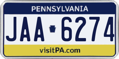 PA license plate JAA6274