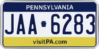PA license plate JAA6283