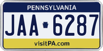PA license plate JAA6287
