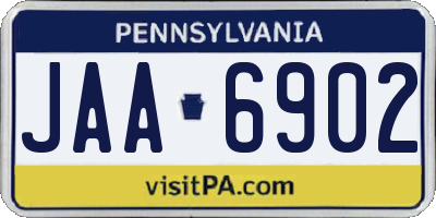 PA license plate JAA6902