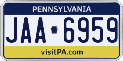 PA license plate JAA6959
