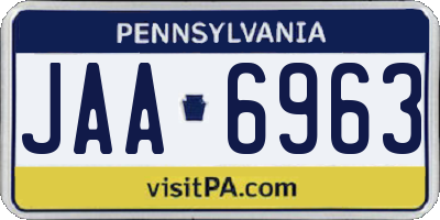 PA license plate JAA6963