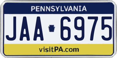 PA license plate JAA6975